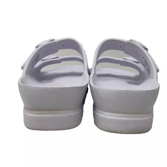 No Boundaries Women's Two Buckle Slide White Slip On Sandals 7 - Picture 6 of 9